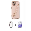 MARSİLYAN™- iPhone 14 Kılıf Nova Işık Prime - Siyah Bilvis 5in1 5D Magic Hayalet Cam Ekran Koruyucu + Kırmızı Shine Kamera Lens