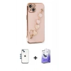 MARSİLYAN™- iPhone 14 Kılıf Nova Işık Prime - Siyah Bilvis 5in1 5D Magic Hayalet Cam Ekran Koruyucu + Shine Kamera Lens - MI