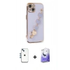 MARSİLYAN™- iPhone 14 Kılıf Nova Işık Prime - Siyah Bilvis 5in1 5D Magic Hayalet Cam Ekran Koruyucu + Shine Kamera Lens - MI