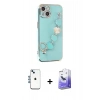 MARSİLYAN™- iPhone 14 Kılıf Nova Işık Prime - Siyah Bilvis 5in1 5D Magic Hayalet Cam Ekran Koruyucu + Shine Kamera Lens - MI