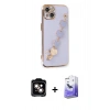 MARSİLYAN™- iPhone 14 Kılıf Nova Işık Prime - Siyah Bilvis 5in1 5D Magic Hayalet Cam Ekran Koruyucu + PVD Metal Kamera Lens - TU
