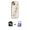 MARSİLYAN™- iPhone 14 Kılıf Nova Işık Prime - Siyah Bilvis 5in1 5D Magic Hayalet Cam Ekran Koruyucu + PVD Metal Kamera Lens - TU