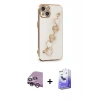 MARSİLYAN™- iPhone 14 Kılıf Nova Işık Prime - Siyah Bilvis 5in1 5D Magic Hayalet Cam Ekran Koruyucu + Raze Metal Kamera Lens - MR