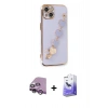 MARSİLYAN™- iPhone 14 Kılıf Nova Işık Prime - Siyah Bilvis 5in1 5D Magic Hayalet Cam Ekran Koruyucu + Raze Metal Kamera Lens - MR