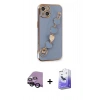 MARSİLYAN™- iPhone 14 Kılıf Nova Işık Prime - Siyah Bilvis 5in1 5D Magic Hayalet Cam Ekran Koruyucu + Raze Metal Kamera Lens - SH