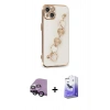 MARSİLYAN™- iPhone 14 Kılıf Nova Işık Prime - Siyah Bilvis 5in1 5D Magic Hayalet Cam Ekran Koruyucu + Raze Metal Kamera Lens - SH