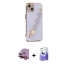 MARSİLYAN™- iPhone 14 Kılıf Nova Işık Prime - Siyah Bilvis 5in1 5D Magic Hayalet Cam Ekran Koruyucu + Raze Metal Kamera Lens - KI