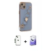 MARSİLYAN™- iPhone 14 Kılıf Nova Işık Prime - Siyah Bilvis 5in1 5D Magic Hayalet Cam Ekran Koruyucu + Shine Kamera Lens - YL