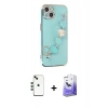 MARSİLYAN™- iPhone 14 Kılıf Nova Işık Prime - Siyah Bilvis 5in1 5D Magic Hayalet Cam Ekran Koruyucu + Shine Kamera Lens - YL
