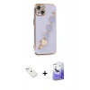 MARSİLYAN™- iPhone 14 Kılıf Nova Işık Prime - Siyah Bilvis 5in1 5D Magic Hayalet Cam Ekran Koruyucu + Sierra Blue Diamond Kamera Lens