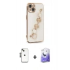 MARSİLYAN™- iPhone 14 Kılıf Nova Işık Prime - Siyah Bilvis 5in1 5D Magic Hayalet Cam Ekran Koruyucu + Shine Kamera Lens - SH