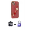 MARSİLYAN™- iPhone 14 Kılıf Nova Işık Prime - Siyah Bilvis 5in1 5D Magic Hayalet Cam Ekran Koruyucu + PVD Metal Kamera Lens - SH