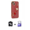 MARSİLYAN™- iPhone 14 Kılıf Nova Işık Prime - Siyah Bilvis 5in1 5D Magic Hayalet Cam Ekran Koruyucu + PVD Metal Kamera Lens - YL