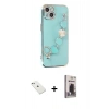 MARSİLYAN™- iPhone 14 Kılıf Nova Işık Prime - Siyah Bilvis Hayalet Cam Ekran Koruyucu + Diamond Kamera Lens - SABE