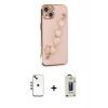 MARSİLYAN™- iPhone 14 Kılıf Nova Işık Prime - Siyah Bilvis Hayalet Cam Ekran Koruyucu + Shine Kamera Lens - GI