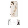 MARSİLYAN™- iPhone 14 Kılıf Nova Işık Prime - Siyah Bilvis Hayalet Cam Ekran Koruyucu + Shine Kamera Lens - GD