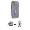 MARSİLYAN™- iPhone 14 Kılıf Nova Işık Prime - Siyah Bilvis Hayalet Cam Ekran Koruyucu + Raze Metal Kamera Lens - GS
