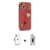 MARSİLYAN™- iPhone 14 Kılıf Nova Işık Prime - Siyah Bilvis Hayalet Cam Ekran Koruyucu + Shine Kamera Lens - GS