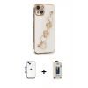 MARSİLYAN™- iPhone 14 Kılıf Nova Işık Prime - Siyah Bilvis Hayalet Cam Ekran Koruyucu + Shine Kamera Lens - MI