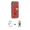 MARSİLYAN™- iPhone 14 Kılıf Nova Işık Prime - Siyah Bilvis Hayalet Cam Ekran Koruyucu + Shine Kamera Lens - MI