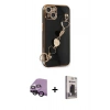 MARSİLYAN™- iPhone 14 Kılıf Nova Işık Prime - Siyah Bilvis Hayalet Cam Ekran Koruyucu + Raze Metal Kamera Lens - SH