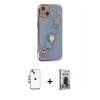 MARSİLYAN™- iPhone 14 Kılıf Nova Işık Prime - Siyah Bilvis Hayalet Cam Ekran Koruyucu + Shine Kamera Lens - GI
