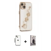 MARSİLYAN™- iPhone 14 Kılıf Nova Işık Prime - Siyah Bilvis Hayalet Cam Ekran Koruyucu + Shine Kamera Lens - GI
