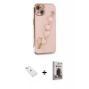 MARSİLYAN™- iPhone 14 Kılıf Nova Işık Prime - Siyah Bilvis Hayalet Cam Ekran Koruyucu + Diamond Kamera Lens - SABE