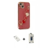 MARSİLYAN™- iPhone 14 Kılıf Nova Işık Prime - Siyah Bilvis Hayalet Cam Ekran Koruyucu + Sierra Blue Diamond Kamera Lens