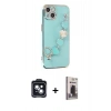 MARSİLYAN™- iPhone 14 Kılıf Nova Işık Prime - Siyah Bilvis Hayalet Cam Ekran Koruyucu + PVD Metal Kamera Lens - SH