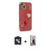 MARSİLYAN™- iPhone 14 Kılıf Nova Işık Prime - Siyah Bilvis Hayalet Cam Ekran Koruyucu + PVD Metal Kamera Lens - SH