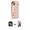 MARSİLYAN™- iPhone 14 Kılıf Nova Işık Prime - Siyah Bilvis Hayalet Cam Ekran Koruyucu + PVD Metal Kamera Lens - SH