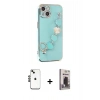 MARSİLYAN™- iPhone 14 Kılıf Nova Işık Prime - Siyah Bilvis Hayalet Cam Ekran Koruyucu + Shine Kamera Lens - SH