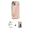 MARSİLYAN™- iPhone 14 Kılıf Nova Işık Prime - Siyah Bilvis Hayalet Cam Ekran Koruyucu + Shine Kamera Lens - SH