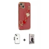 MARSİLYAN™- iPhone 14 Kılıf Nova Işık Prime - Siyah Bilvis Hayalet Cam Ekran Koruyucu + Shine Kamera Lens - SH