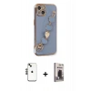 MARSİLYAN™- iPhone 14 Kılıf Nova Işık Prime - Siyah Bilvis Hayalet Cam Ekran Koruyucu + Shine Kamera Lens - SH