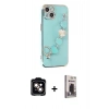 MARSİLYAN™- iPhone 14 Kılıf Nova Işık Prime - Siyah Bilvis Hayalet Cam Ekran Koruyucu + PVD Metal Kamera Lens - TU