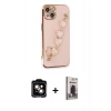 MARSİLYAN™- iPhone 14 Kılıf Nova Işık Prime - Siyah Bilvis Hayalet Cam Ekran Koruyucu + PVD Metal Kamera Lens - TU