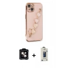 MARSİLYAN™- iPhone 14 Kılıf Nova Işık Prime - Siyah Bilvis Hayalet Cam Ekran Koruyucu + PVD Metal Kamera Lens - TU