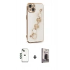 MARSİLYAN™- iPhone 14 Kılıf Nova Işık Prime - Siyah Bilvis Hayalet Cam Ekran Koruyucu + Shine Kamera Lens - YL
