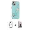 MARSİLYAN™- iPhone 14 Kılıf Nova Işık Prime - Siyah Bilvis Hayalet Cam Ekran Koruyucu + Shine Kamera Lens - YL