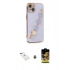 MARSİLYAN™- iPhone 14 Kılıf Nova Işık Prime - Siyah Buffer Cam Ekran Koruyucu + Diamond Kamera Lens - YL