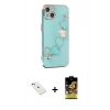 MARSİLYAN™- iPhone 14 Kılıf Nova Işık Prime - Siyah Buffer Cam Ekran Koruyucu + Diamond Kamera Lens - KI