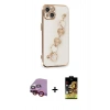 MARSİLYAN™- iPhone 14 Kılıf Nova Işık Prime - Siyah Buffer Cam Ekran Koruyucu + Kırmızı Raze Metal Kamera Lens