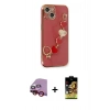 MARSİLYAN™- iPhone 14 Kılıf Nova Işık Prime - Siyah Buffer Cam Ekran Koruyucu + Kırmızı Raze Metal Kamera Lens