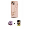 MARSİLYAN™- iPhone 14 Kılıf Nova Işık Prime - Siyah Buffer Cam Ekran Koruyucu + Kırmızı Raze Metal Kamera Lens