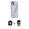 MARSİLYAN™- iPhone 14 Kılıf Nova Işık Prime - Siyah Buffer Cam Ekran Koruyucu + PVD Metal Kamera Lens - MI