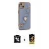 MARSİLYAN™- iPhone 14 Kılıf Nova Işık Prime - Siyah Buffer Cam Ekran Koruyucu + PVD Metal Kamera Lens - GS