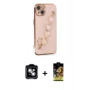 MARSİLYAN™- iPhone 14 Kılıf Nova Işık Prime - Siyah Buffer Cam Ekran Koruyucu + PVD Metal Kamera Lens - GS