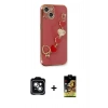 MARSİLYAN™- iPhone 14 Kılıf Nova Işık Prime - Siyah Buffer Cam Ekran Koruyucu + PVD Metal Kamera Lens - YL